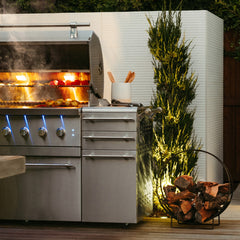 Freestanding Gas Grills American Made Grills Encore 36" Freestanding Hybrid Grill, 100,000 BTU, Natural Gas or Propane, ENCFS36