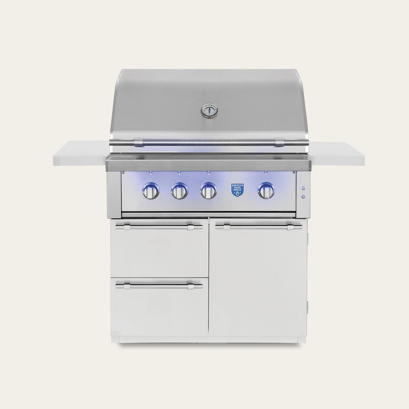 Freestanding Gas Grills American Made Grills Estate Freedom 36" Freestanding Gas Grill, 90,000 BTU, Natural Gas or Propane, ESTFS36-FR