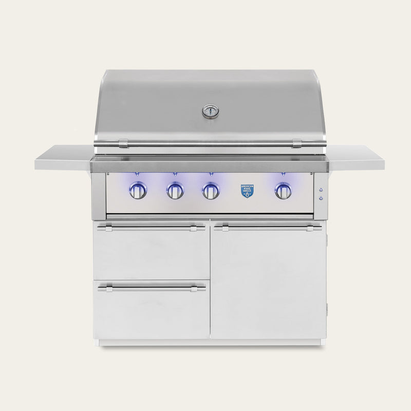Freestanding Gas Grills American Made Grills Estate Freedom 42" Freestanding Gas Grill, 90,000 BTU, Natural Gas or Propane, ESTFS42-FR