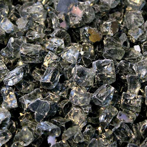 HPC Fire Decorative Fire Pit Glass, 1/4", Reflective or Non-Reflective, Per Pound