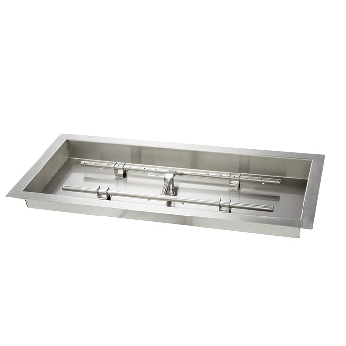 Fire Pits & Fire Tables HPC Fire Rectangle Pan and Torpedo H-Burner Combo Kit, 24x12" to 90x16"