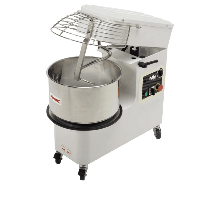 Moretti Forni iMR38/2 Spiral Mixer 83 lbs dough. 55 lbs of flour. 42qts bowl. raising head and removed bowl. - 2 Speeds. ETL. NSF