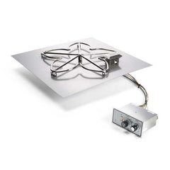 HPC Fire Square Flat Fire Pit Insert, 18" to 42", Electronic, Push Button or Match Lit