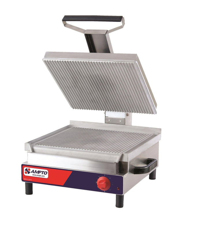 AMPTO SSGE Giant Panini Grill 17-1/4'' x 17'' Ribbed