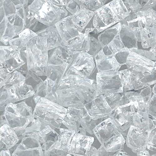 HPC Fire Decorative Fire Pit Glass, 1/4", Reflective or Non-Reflective, Per Pound