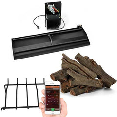 HPC Fire Dual Burner Outdoor Fireplace Kit with Grate and Concrete Log Set, 36" or 42"