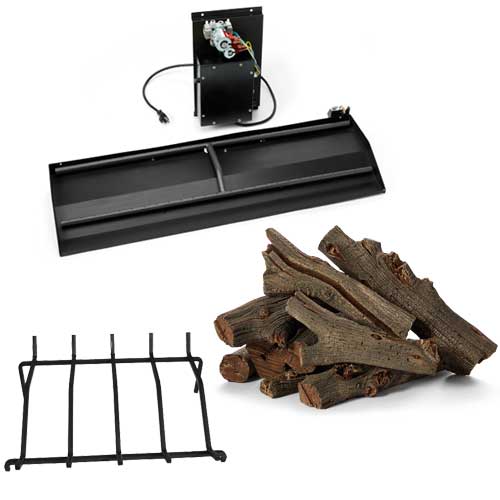 HPC Fire Dual Burner Outdoor Fireplace Kit with Grate and Concrete Log Set, 36" or 42"